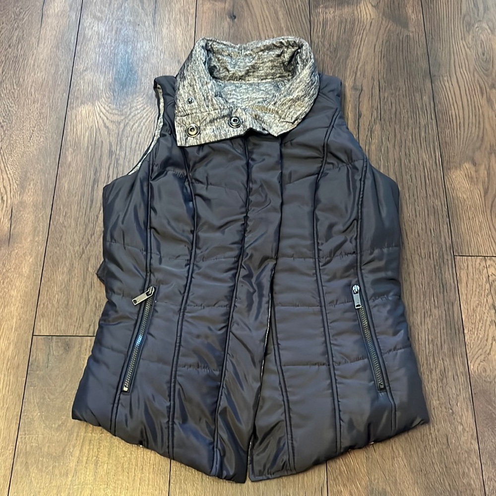 Zella puffer vest reversible grey and purple XS